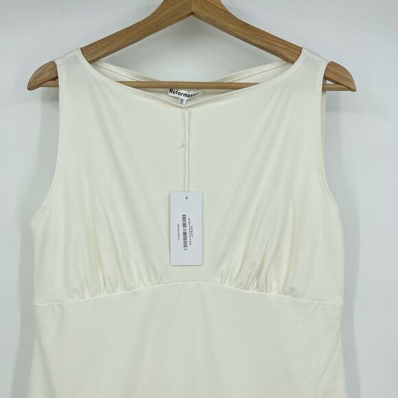 Reformation | NWT Mayve Knit Dress Fior Di Latte White A-line Mini Dress XL - Picture 8 of 16